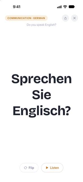 “Sprechen Sie Englisch?” filling the screen in Show this mode